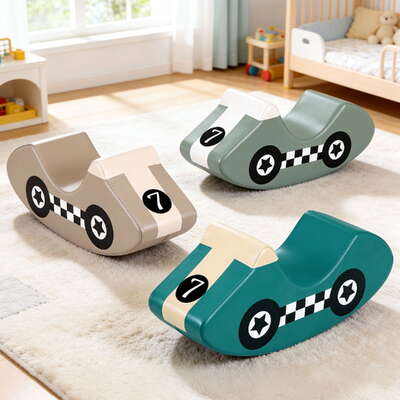 Kids 3-Piece Foam Climbing Blocks Toddler Playset Soft Indoor Rocker Toy