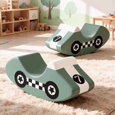 Kids Foam Climbing Blocks Toddler Playset Soft Indoor Rocker Toy Green