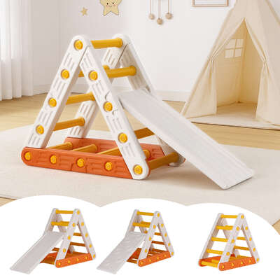 Kids Climbing Frame Set with Slide Indoor Outdoor Toddler Pikler Triangle Climber
