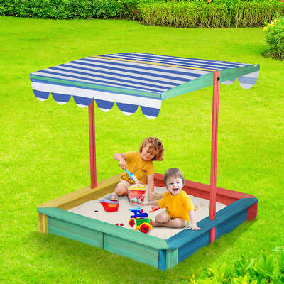 Wooden Sandbox 120cm Natural 120x120cm