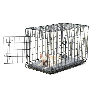 Foldable Metal Carrier Portable Kennel With Bed 36"