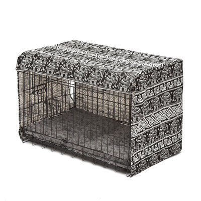Foldable Metal Carrier Portable Pet Kennel With Bed Cover 48"
