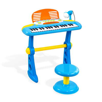 37 Key Kids Electronic Piano Keyboard With Stool Microphone Music Instrument Set