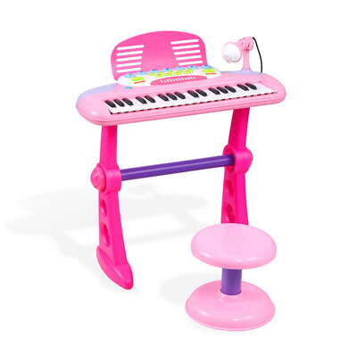 Kids Electronic Piano Keyboard 37 Keys With Stool and Microphone Music Se