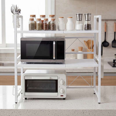 Toque Microwave Shelf 3 Tier Adjustable Oven Storage Rack Stand Holder Kitchen
