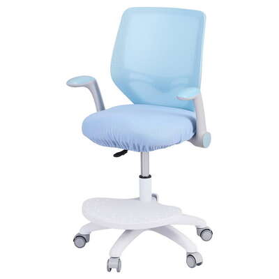 Kids Ergonomic Study Chair Adjustable With Wheels and Footrest Blue