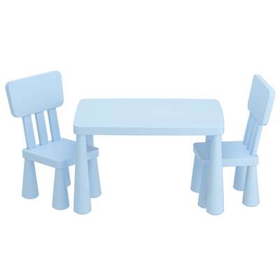 1 Kids Table and 2 Chairs Set Blue