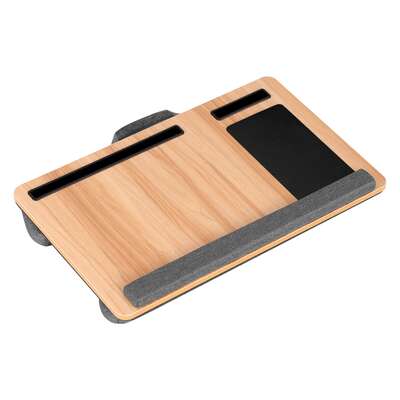 Portable Lap Desk for Laptop With Wrist Rest Phone Slot and Mou