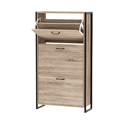 Shoe Cabinet Shoes Storage Rack Wooden Organiser 24 Pairs Shelf Cupboard