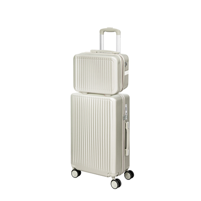 Luggage Suitcase Trolley White 2pc