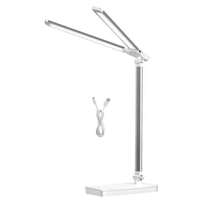 Luxury Double Head Desk Lamp LED Light Eye Caring USB  Comfortable