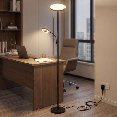 2-in-1 Floor Lamp Reading Light Remote | EXTG