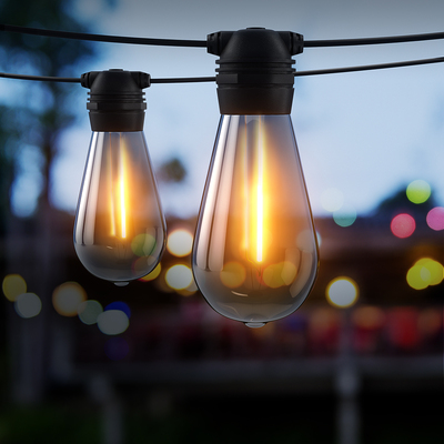 Luminous LED Solar Festoon Lights for Outdoor Christmas Party