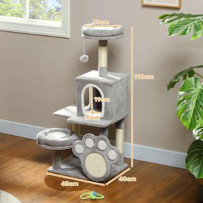 Large Cat Tree Tower Plush 48x110x40cm