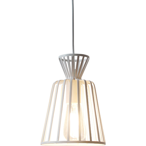 Matt White Hanging Nest Metal Pendant Lamp 25 X 17cm