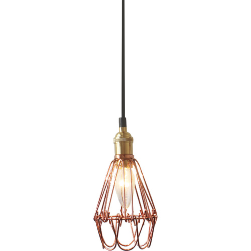 Copper Collapsible Iron Pendant Lamp 10 x 15cm