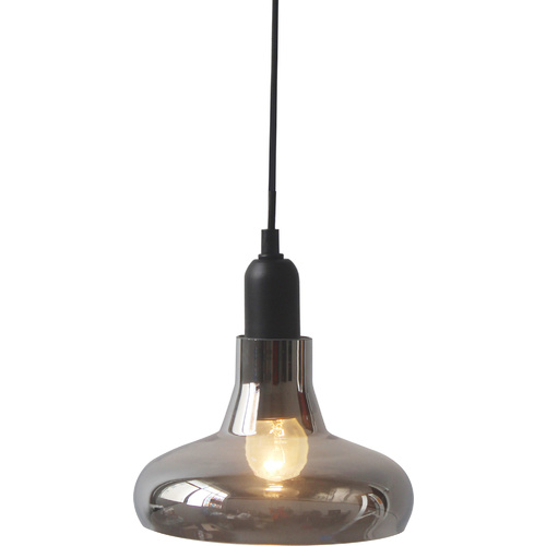 Smoke Glass Pendant Vase 16 x 16cm Matt Black