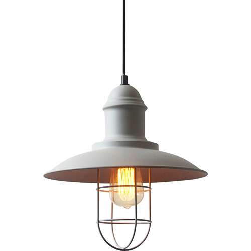 Iron Pendant Lamp Garage Cage 30 x 31cm Matt Grey