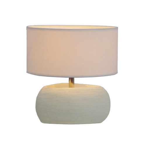 White Table Lamp Ceramic Round 20 x 22cm