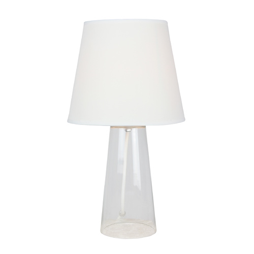 Table Lamp Glass Falo Off White Cylinder 21.5 x 39cm
