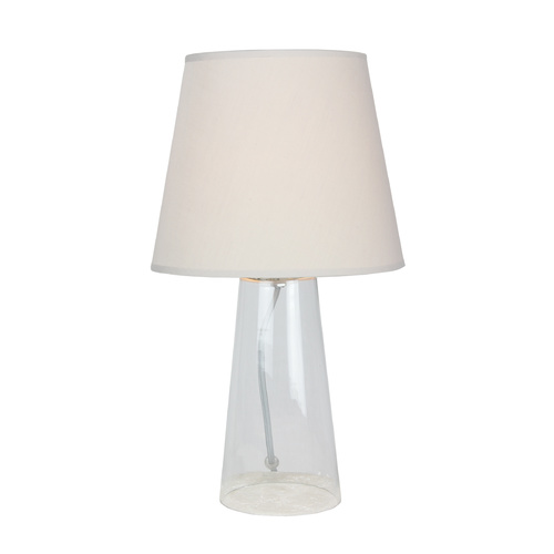 Table Lamp Glass Falo Grey Cylinder 21.5 x 39cm