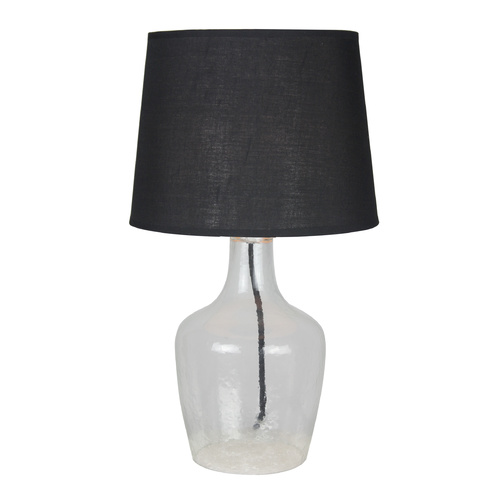 Table Lamp Glass Luka Black 23 x 42cm