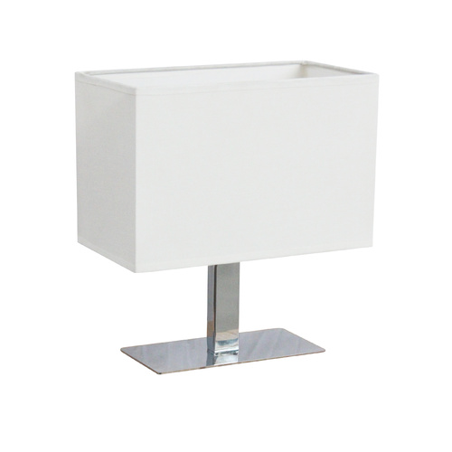 Table Lamp Steel Fabric Lanta White Square Base 22 x 12 x 24.5cm