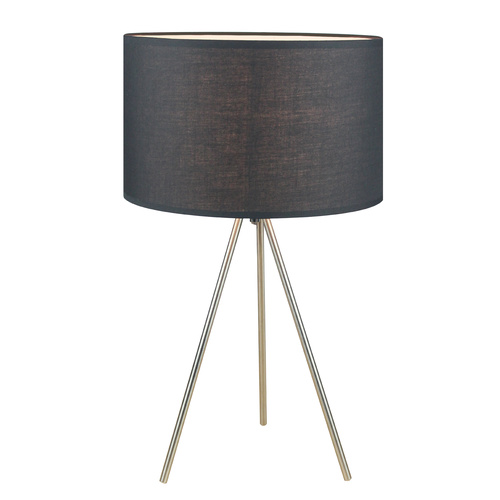 Table Lamp Steel Silk Queena Black 30 x 50cm