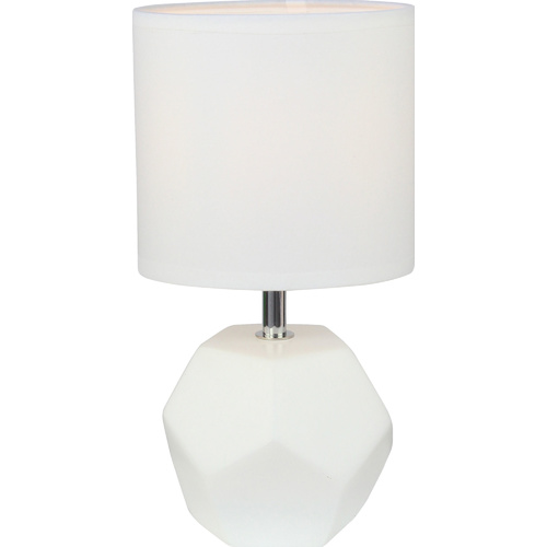 Luminite Hexagon Table Lamp Abby White D 14 x H 26cm