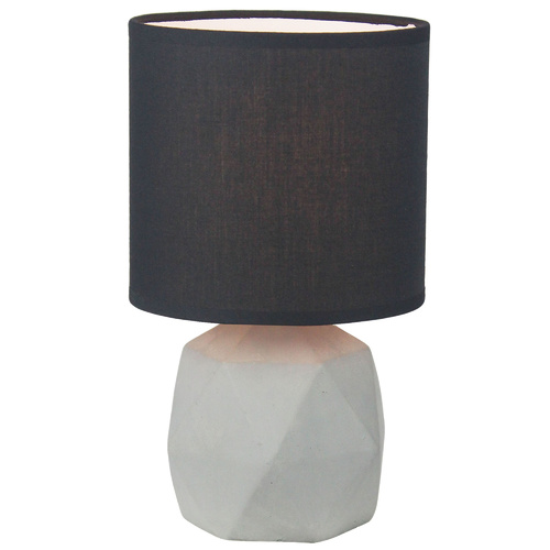 Luminite Concrete Table Lamp Lance Black D 16 x H 27cm