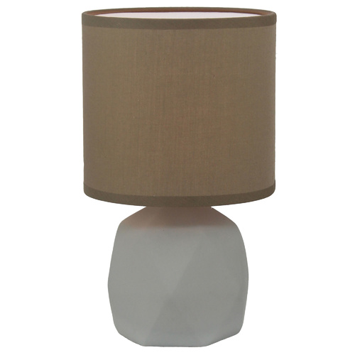 Luminite Concrete Table Lamp Lance Taupe D 16 x H 27cm
