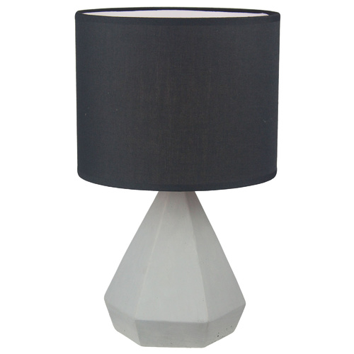 Luminite Concrete Table Lamp Aido Black D 24 x H 40cm