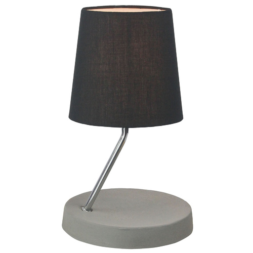 Luminite Concrete Table Lamp Cara Black D 17.9 x H 27.5cm