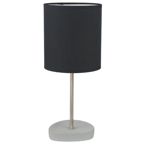 Luminite Cement Base Table Lamp Jodie Black D 18 x H 43cm