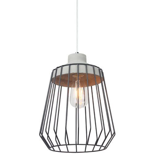 Luminite Cage Concrete Pendant Lab Black D 25 x H 135cm