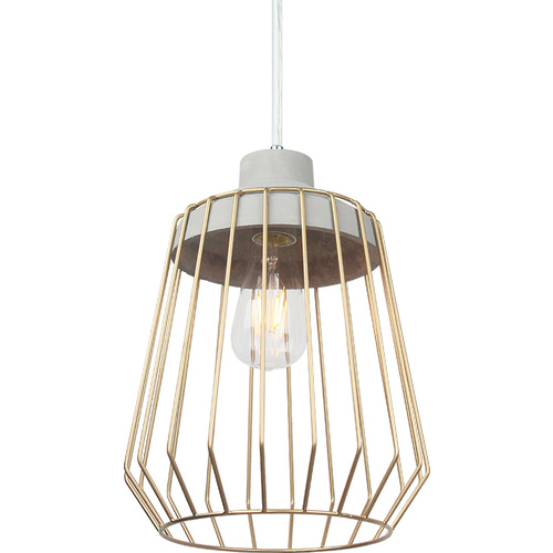 Luminite Cage Concrete Pendant Lab Copper D 25 x H 135cm