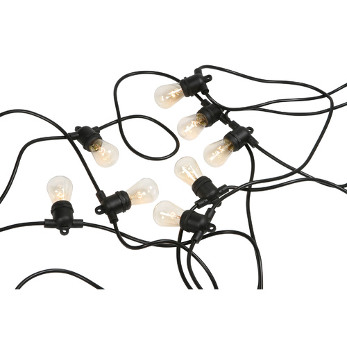 Outdoor Marquee Lights Black 20 Meter 20 Socket with Bulbs