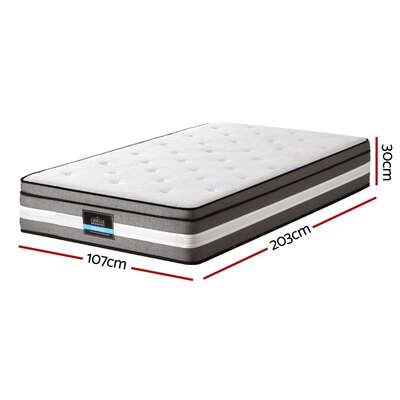30cm Gel Foam Pocket Spring Mattress  King Single Size, Medium-Firm Comfort