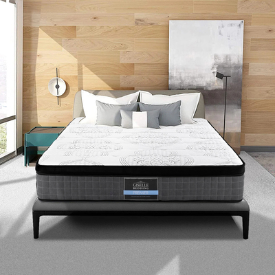 Extg Present Bedding Double Bed Mattress 7 Zone Pocket Spring Cool Gel Foam Medium Firm 30cm