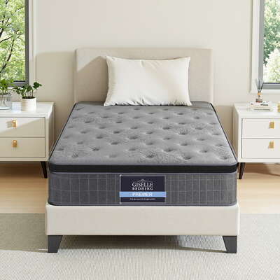 King Single 26cm Giselle Mattress Latex Foam Pocket Spring Medium Firm Euro Top 6-Turn Coils Bamboo Charcoal Cover DOVE Series