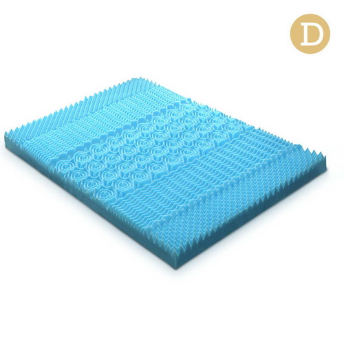 Extg Present Bedding Double Size 5cm Thick Cool Gel Mattress - Blue