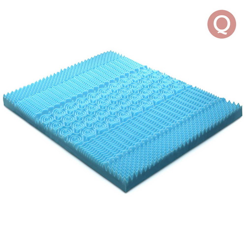 Extg Present Bedding Queen Size 8cm Cool Gel Mattress Topper - Blue