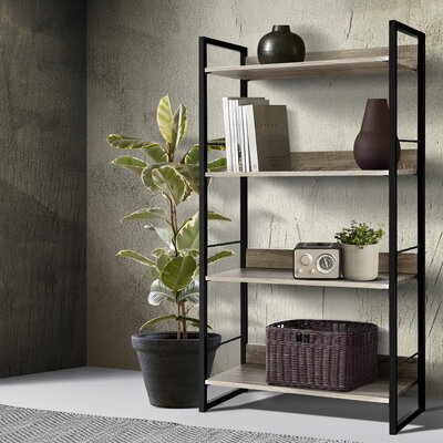 Bookshelf 4 Tiers - NOE Black and Oak