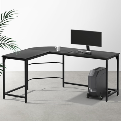 Computer Desk L-Shape CPU Stand Black 147CM