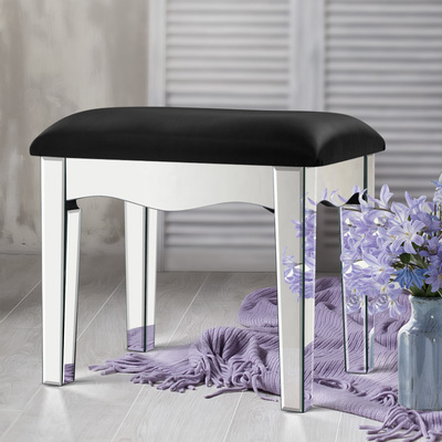  Mirrored Furniture Dressing Table Stool Foot Vanity Stools Makeup Chairs