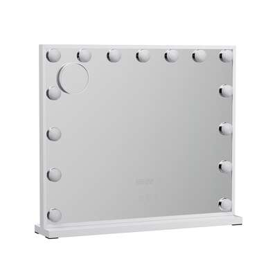 Makeup Mirror 60x52cm Hollywood Vanity with LED Light Tabletop White
