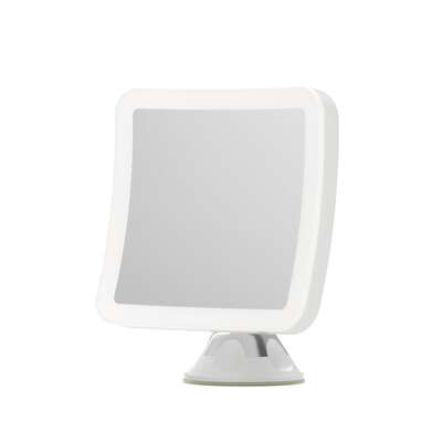 Makeup Mirror 10X Magnification LED Light Cordless Rotating With Suction Cup