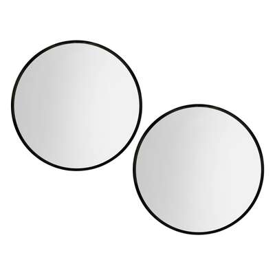 2 Wall Mirror Makeup 90cm Home Decor Framed Mirrors Bathroom Round Black