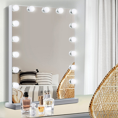 Makeup Mirror 43X61Cm Hollywood With Light Vanity Dimmable Wall 15 Led