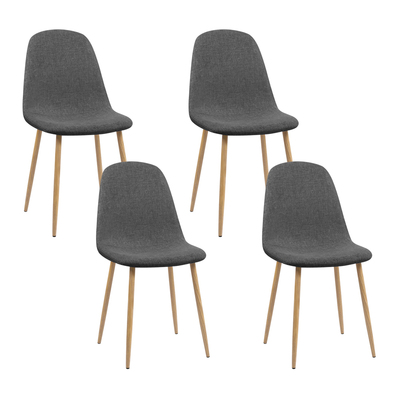 4x Adamas Fabric Dining Chairs - Dark Grey